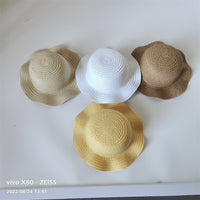 Cute Wavy Brim Mini Straw Hat for Dolls & Small Pets, Decorative Doll Accessories