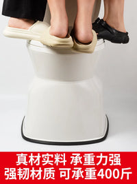 Foldable Commode Chair for Elderly, Pregnant Women, and Squat Toilet Conversion
