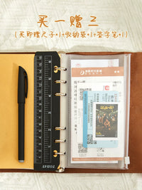 A6 Refillable Travel Journal Planner with Zipper Pouch and Pen, Creative Diary Notebook for Gifts