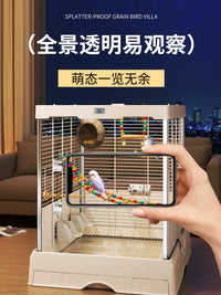 Bird Cage Parrot Cage Home New Splash-Proof Transparent Cockatiel Peony Sun Conure Special Extra Large Luxury Villa
