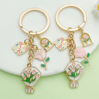 Mother's Day Carnation Flower Keychain Pendant for Bags