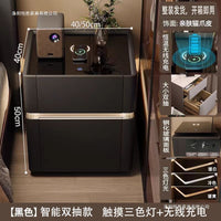 Smart Nightstand with Integrated Safe, Modern Bedroom Storage Cabinet and Side Table