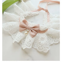 Pet Bow Tie Collar with Bell, Lace Bib Scarf for Cats and Dogs