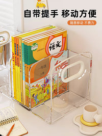 Acrylic Desktop Bookends and Organizer with Pen Holder for Office and Dorm