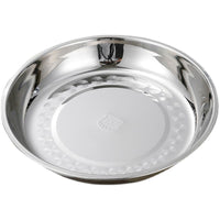 Stainless Steel Round Dinner Plate for Kitchen and BBQ, Shallow Serving Dish