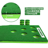 Golf Putting Green Mat with 12 Holes, Indoor/Outdoor Portable Practice Blanket