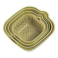 Multifunctional Plastic Fruit Basket and Drainer Set for Kitchen and Dining