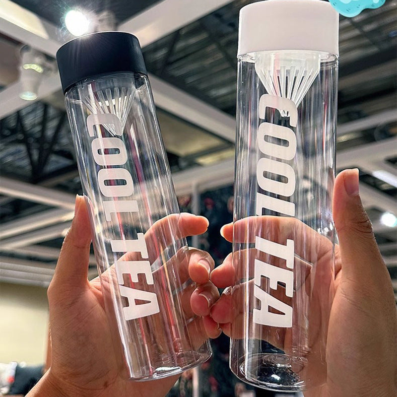 Portable Cold Brew Tea Bottle with Filter, 400ml/500ml Plastic Water Bottle for Sports and Travel