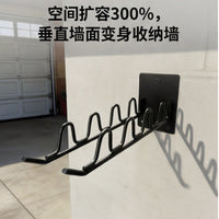 Wall-Mounted Double Track Tool Storage Rack for Garage & Garden