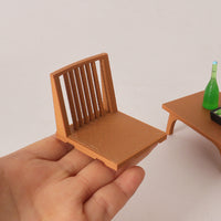 Miniature Japanese Style Table and Chair Set for BJD Dollhouse Decor