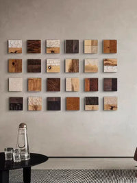 Japanese Wabi-Sabi Style Wood Carving Wall Art for Living Room and Bedroom
