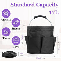 Foldable Outdoor Picnic Basket Portable Storage Bag with Thickened Oxford Cloth for Camping Beach Travel