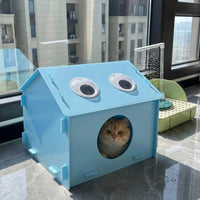 Pet Cooling House for Cats - Summer Air-Conditioned Cat Bed with Ice Pack/Ice Box Options