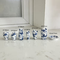 Miniature Ceramic Rose Flower Vase Dollhouse Bathroom Decor