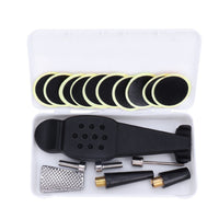 Bicycle Repair Kit with Tire Patch Tools, Pump, and Pressure Gauge for Mountain Bikes