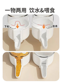Automatic Bird Water Feeder and Food Dispenser for Cages, Parrot Drinker with Horizontal Wire Clip