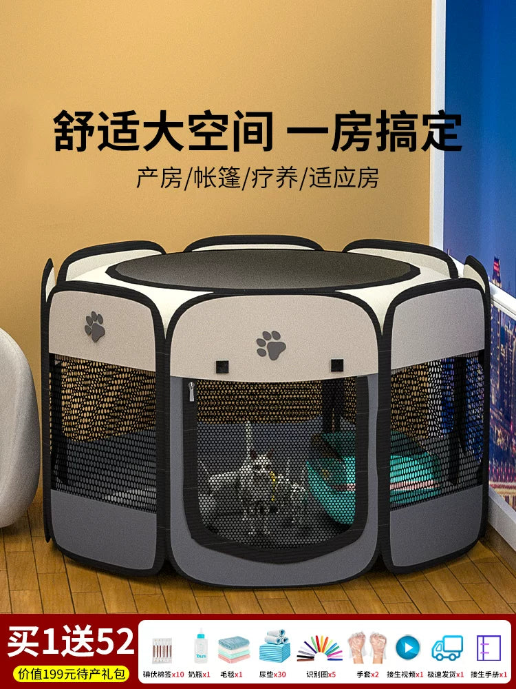 Pet Birthing Tent Enclosed Whelping Box for Cats and Dogs