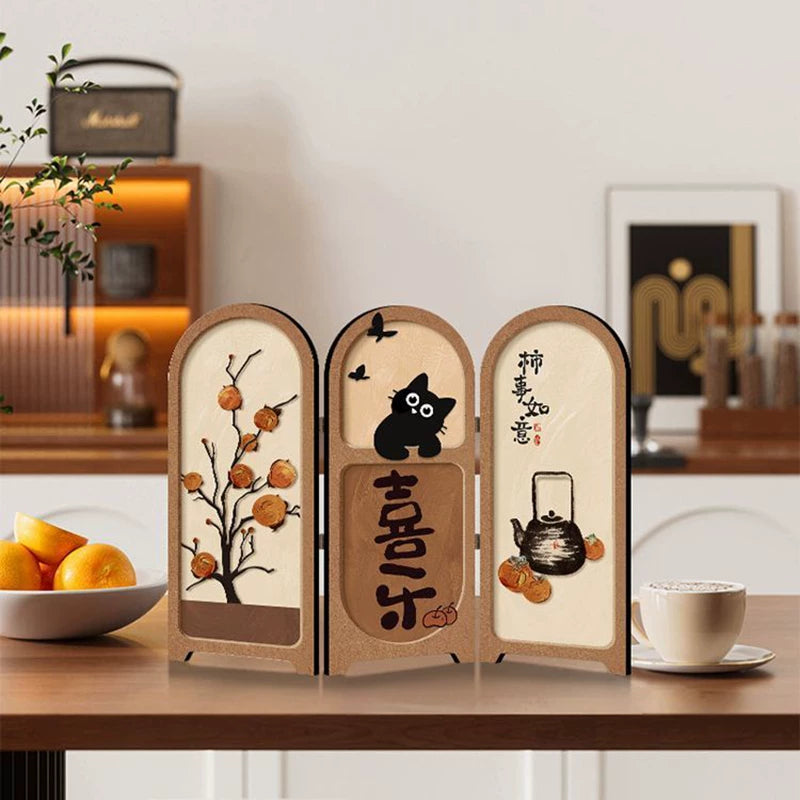 Crystal Persimmon Ruyi Desktop Screen Ornament for Home Decor