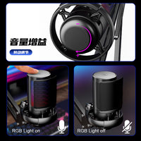 USB Condenser Microphone with RGB Lighting for Gaming, Streaming, and Recording
