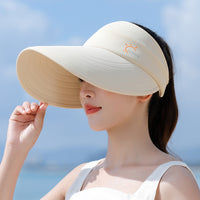Women's Wide Brim Sun Visor Hat UV Protection Quick Dry Empty Top for Outdoor Cycling