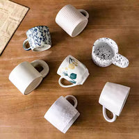 Vintage Embossed Glass Milk Coffee Dessert Cup Set