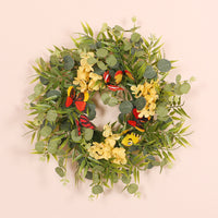 Artificial Eucalyptus Bamboo Leaf Butterfly Wreath for Home Decor