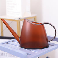 Colorful Plastic Watering Can for Indoor and Outdoor Plants, Transparent Frosted Resin Garden Sprinkler with Oval Portable Design