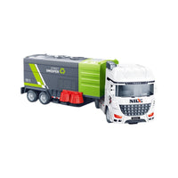 Large Inertia Sanitation Truck Toy Set for Boys - Realistic Model Garbage, Sweeper, Sprinkler Vehicles