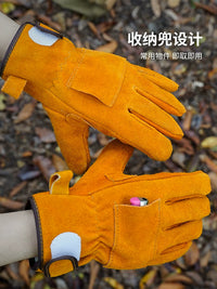 Campstory Heat Resistant Leather BBQ Gloves for Grilling and Outdoor Cooking