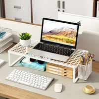 Laptop Stand with Cooling Base and Monitor Riser for Desk