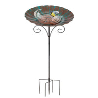 Outdoor Metal Bird Bath & Feeder for Garden, Patio, Lawn Decor