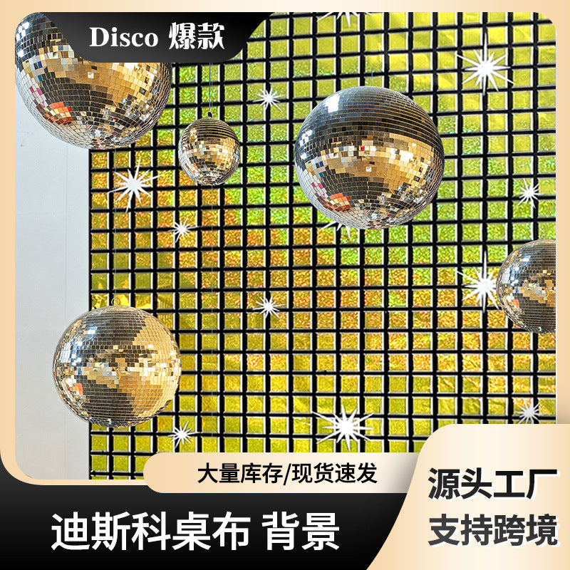 Disco Tablecloth Laser Background Decoration for Disco Theme Party