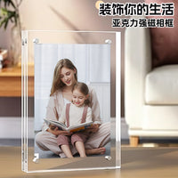 Magnetic Acrylic Photo Frame for Desk Display - DIY Square Crystal Price Tag Holder