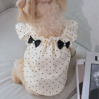 Pet Polka Dot Pearl Bowknot Sling Dress for Cats and Dogs - Skin-Friendly and Comfortable for All Seasons