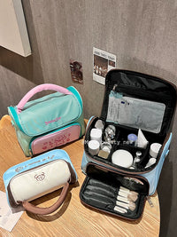 Large Capacity Portable Travel Cosmetic Bag for Skincare and Makeup Organization
