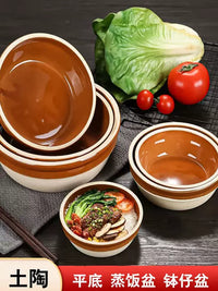 Ceramic Steaming Bowl for Rice and Dishes - Restaurant Grade Clay Pot