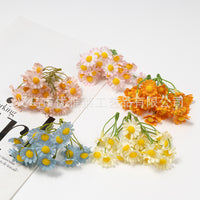 Forest-Style Artificial Daisy Bouquet, Plastic Flower DIY Straw Hat Costume Decoration, Silk Fake Flower Craft Garland Material