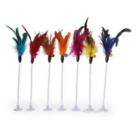 Interactive Suction Cup Cat Toy with Feather and Bell