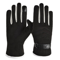 Men's Suede Winter Gloves - Thermal, Touchscreen, Windproof, Non-Slip for Outdoor Cycling