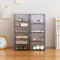 Desktop Drawer Organizer with Clear Pen Holder for Cosmetics and Stationery