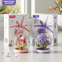 Compatible Building Blocks Flower Rose Crystal Ball Plant Set Educational Toy for Girls