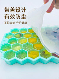 Silicone Honeycomb Ice Cube Tray with Lid for Freezer, Homemade Ice Cube Mold, Food-Grade Ice Maker
