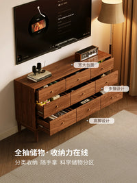 Mid-Century Modern Solid Wood Chest of Drawers Narrow Storage Cabinet for Bedroom