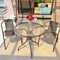Outdoor Patio Folding Bistro Table and Chairs Set for Balcony Garden