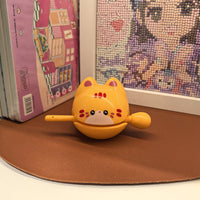 Cartoon Mini Wooden Fish Percussion Toy for Stress Relief and Mindfulness, Cute Desk Ornament for Students and Office