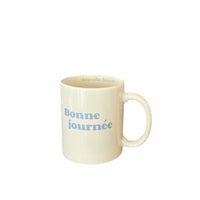 French Ceramic Mug with Handle for Coffee, Milk, and Tea - Cute Couple and Friendship Gift