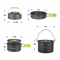 STARCAMP Outdoor Camping Cookware Set Portable Hiking Picnic Pot Pan Kit