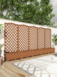 Wood Plastic Composite Garden Planter with Trellis Outdoor Privacy Screen