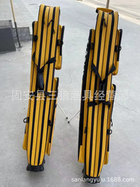 Fishing Rod Bag Double Layer with Stand Large Capacity PU Waterproof Hard Shell