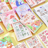 Cute Cartoon Girl Washi Sticker Pack for Journaling - 50 Sheets INS Stationery Decoration